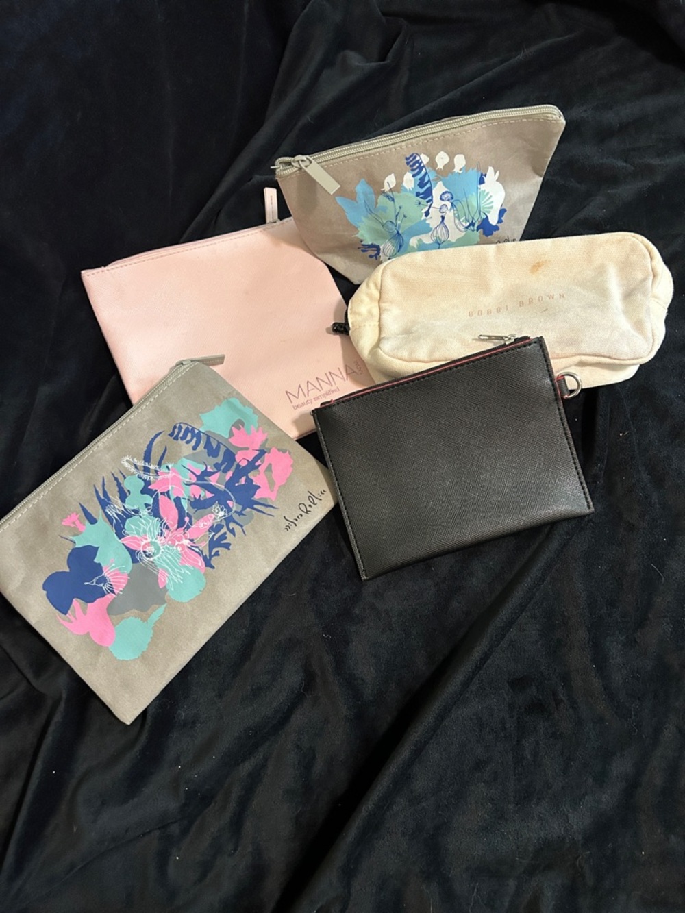 Assorted Cosmetic Pouches - Floral & Neutral Mix